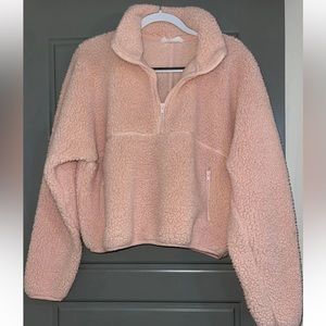Double Zero Sherpa Pullover Dusty Pink